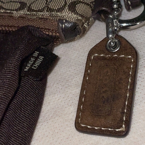 COACH SIGNATURE MINI C”s BROWN ID COIN CREDIT CARDS CASE POUCH WRISTLET RARE - Picture 4 of 9